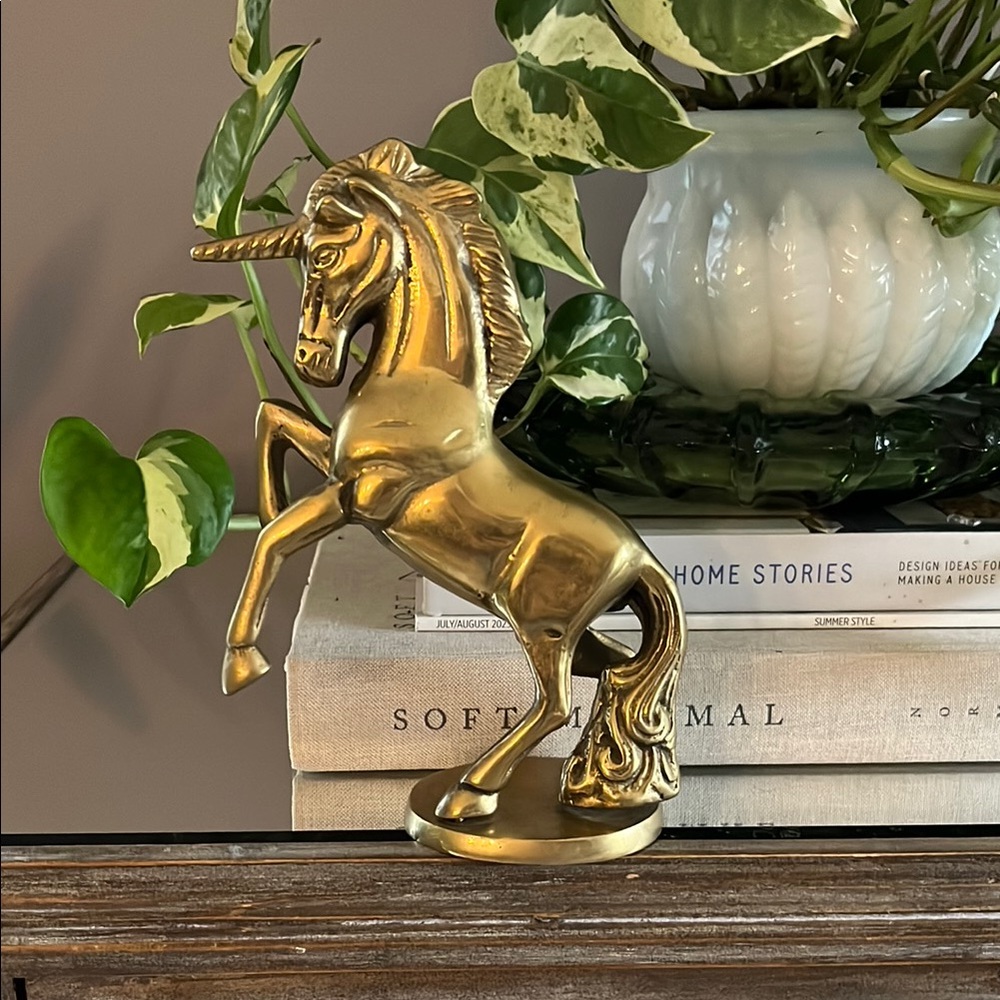 Gold brass Unicorn Figurine